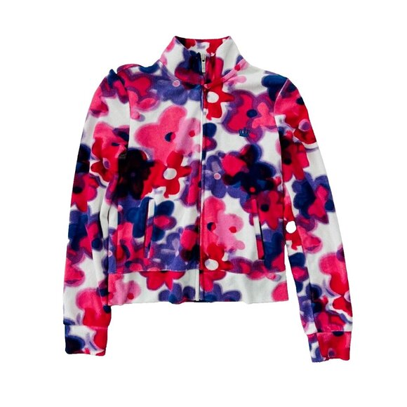 Juicy Couture Mock Neck All Over Floral Zip Jacket Top ( M ) - Picture 1 of 4